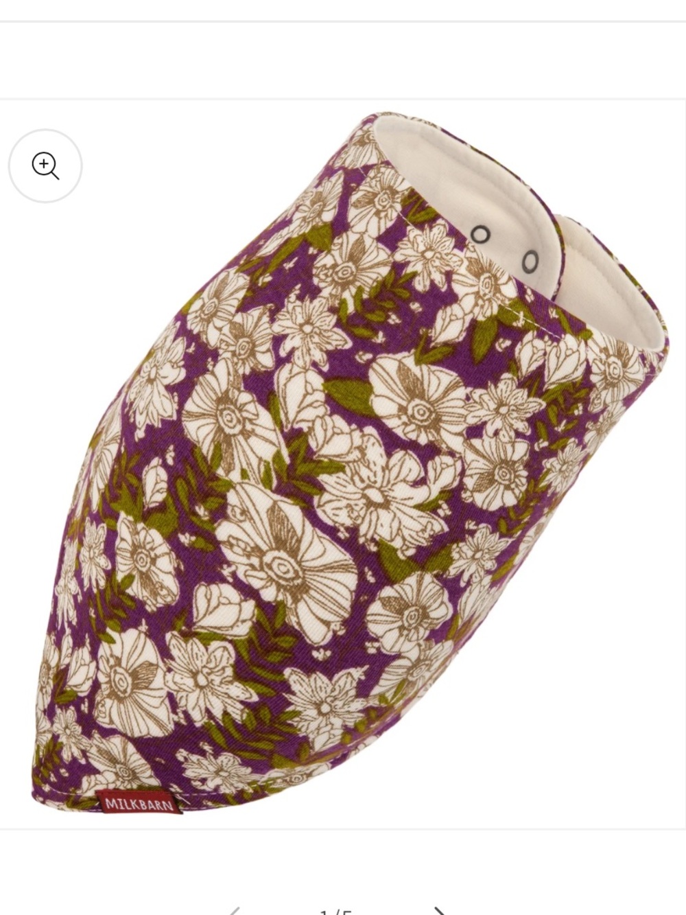 Milkbarn Purple Floral Bamboo Kerchief Bib NWT